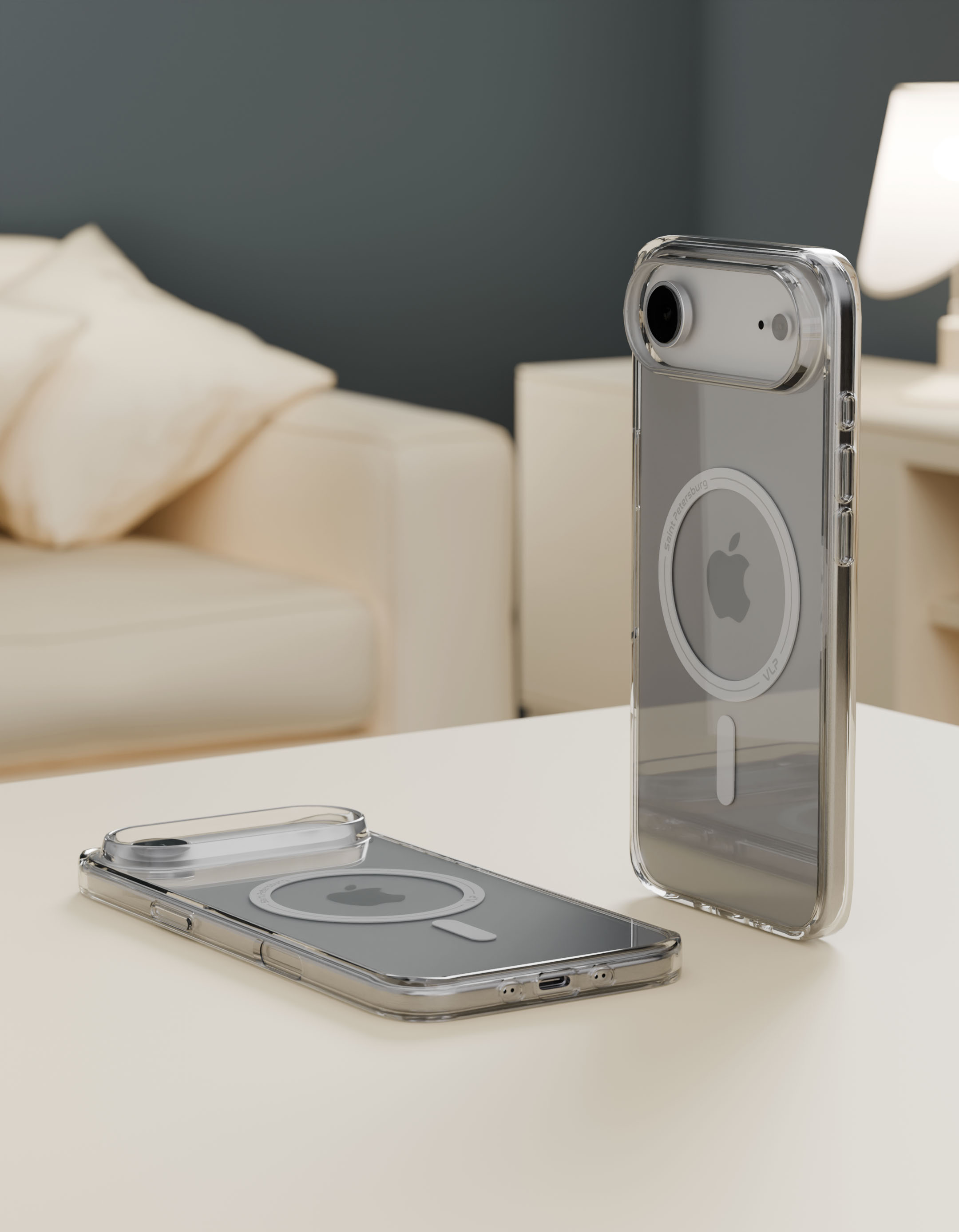 На фото изображено Чехол защитный VLP Diamond Case для iPhone 17 Air, прозрачный