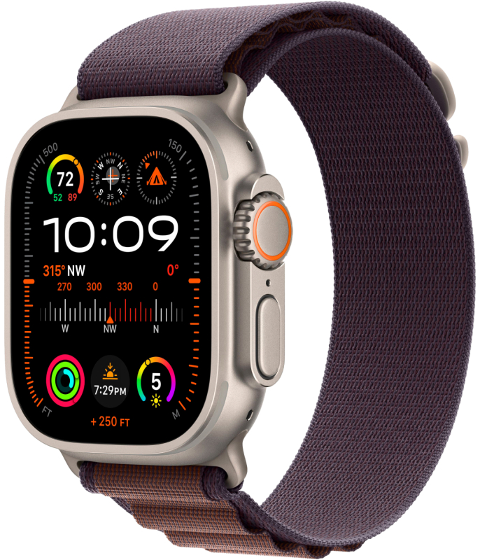 Apple Watch Ultra 2 GPS + Cellular, 49 мм, корпус из титана, ремешок Alpine цвета индиго, M