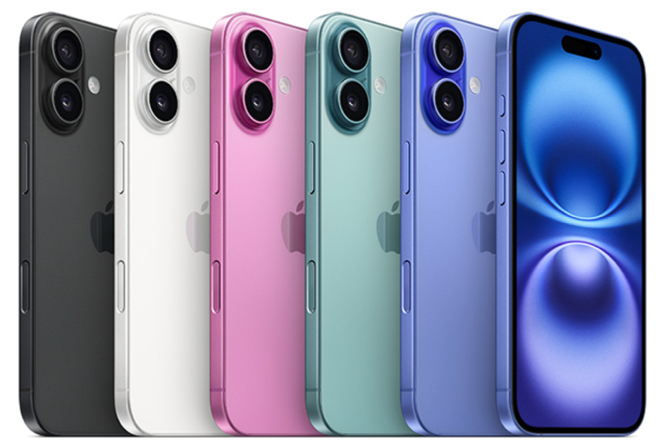 iPhone 16 в цветах Black, White, Pink, Teal и Ultramarine – гарантия 2 года rebro