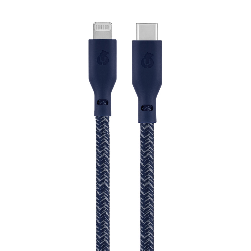 Зарядный кабель uBear Trend, USB-C/Lightning, 1,2м, синий Зарядный кабель uBear Trend, USB-C/Lightning, 1,2м, синий