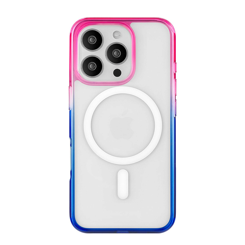 Чехол защитный uBear Fusion Mag Case для iPhone 16 Pro Max, cине-розовый