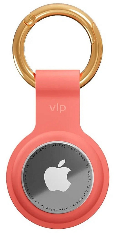 Чехол защитный VLP Silicone Case для AirTag, коралловый Чехол защитный VLP Silicone Case для AirTag, коралловый