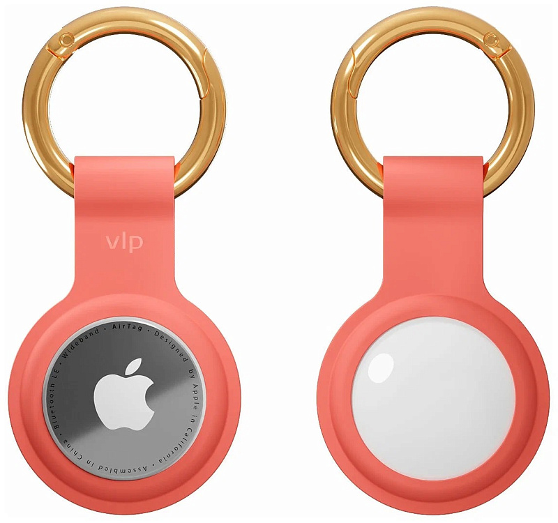 Чехол защитный VLP Silicone Case для AirTag, коралловый Чехол защитный VLP Silicone Case для AirTag, коралловый