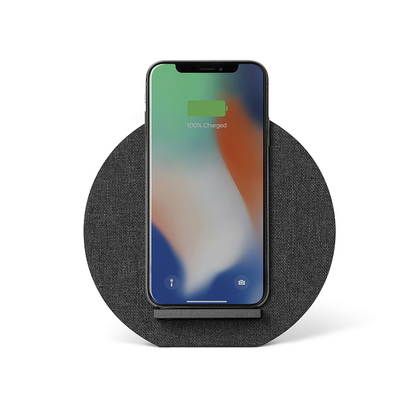 Беспроводное зарядное устройство Native Union Dock Wireless Fabric, с подставкой, серый Беспроводное зарядное устройство Native Union Dock Wireless Fabric, с подставкой, серый