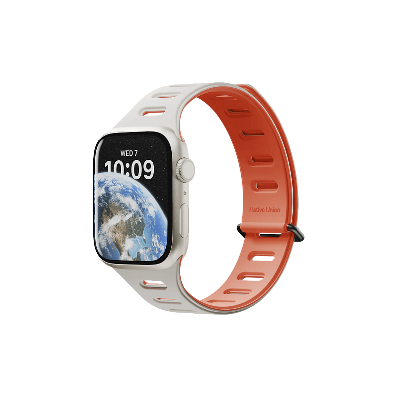 Ремешок Native Union для Apple Watch Magnetic 42/44/45/49мм, оранжевый/серый Ремешок Native Union для Apple Watch Magnetic 42/44/45/49мм, оранжевый/серый