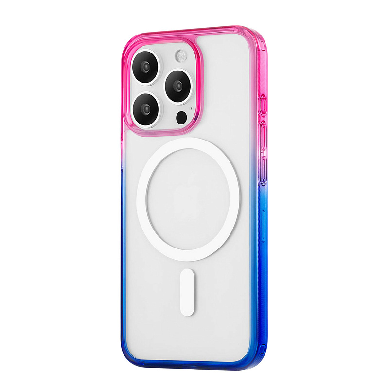 Чехол защитный uBear Fusion Mag Case для iPhone 16 Pro Max, cине-розовый