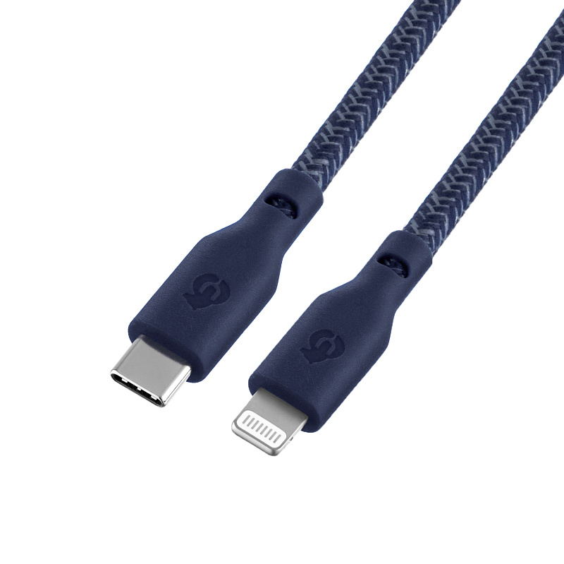 Зарядный кабель uBear Trend, USB-C/Lightning, 1,2м, синий Зарядный кабель uBear Trend, USB-C/Lightning, 1,2м, синий