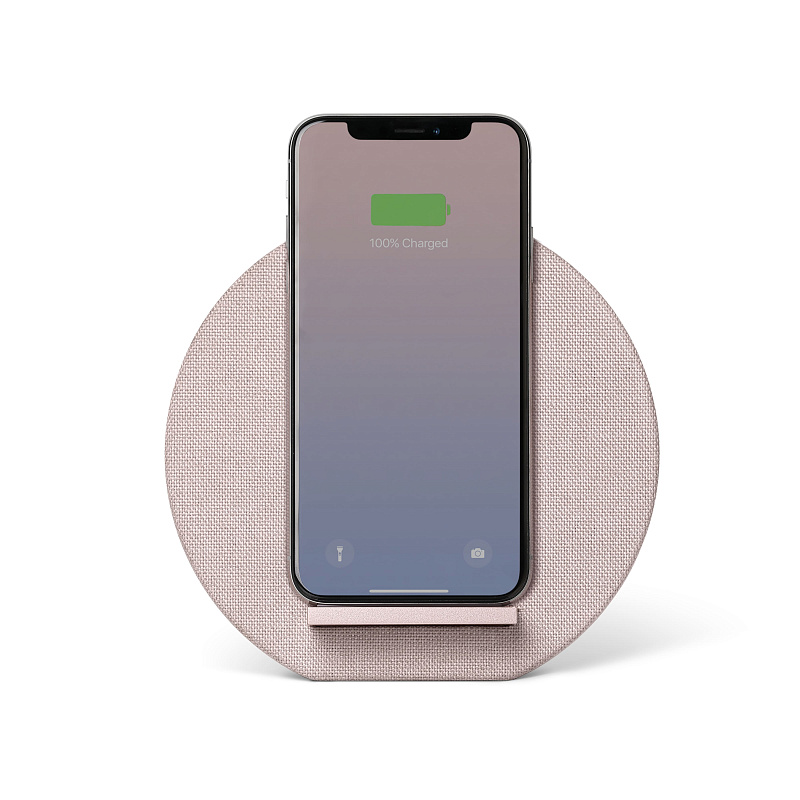 Беспроводное зарядное устройство Native Union Dock Wireless Fabric, с подставкой, розовый Беспроводное зарядное устройство Native Union Dock Wireless Fabric, с подставкой, розовый
