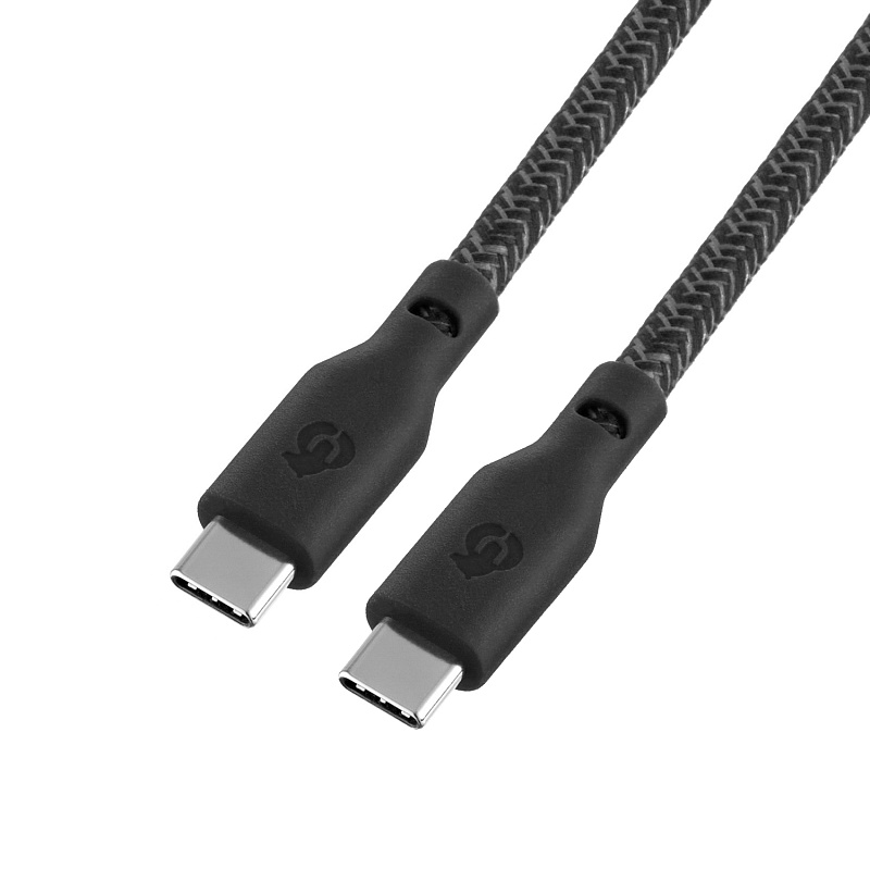 Зарядный кабель uBear Trend, USB-C/USB-С, 1,2м, чёрный Зарядный кабель uBear Trend, USB-C/USB-С, 1,2м, чёрный