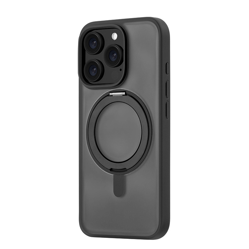 Чехол защитный uBear Clip 360 Mag Case для iPhone 16 Pro, с магнитной подставкой, черный